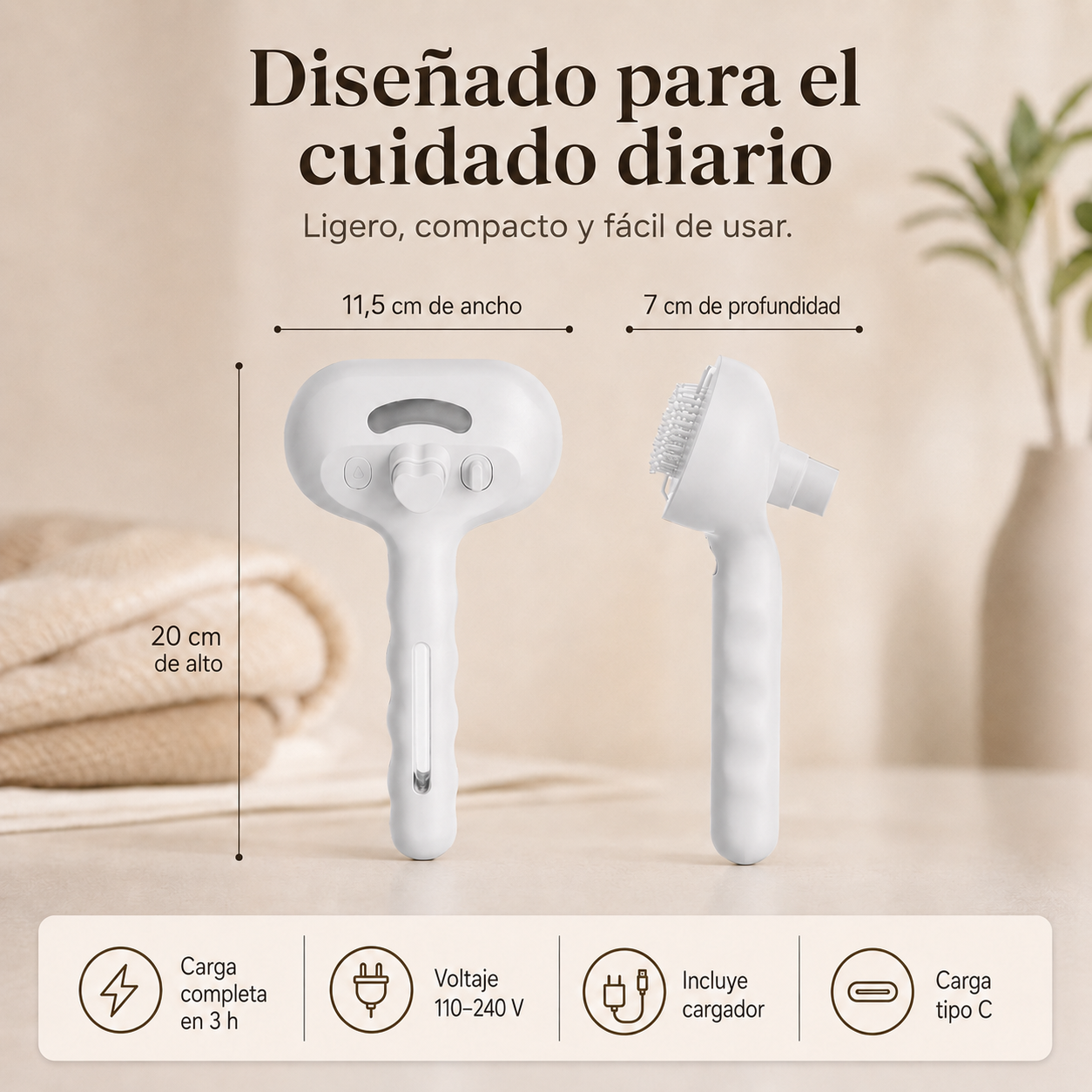 MimoBrush 4 en 1 – Cepillo vaporizador para mascotas